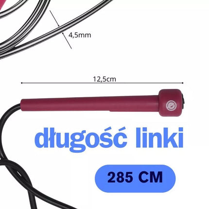 PVC greičio šokinėjimo virvė 285 cm rožinė ENERO FIT