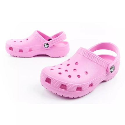 Crocs Classic children's clog sandals, fashionable pink, comfortable, lightweight