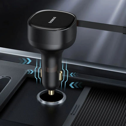 Baseus Mėgavimasis Įtraukiamas 2-in-1 Automobilinis Įkroviklis C+C 33W Cluster Juodas