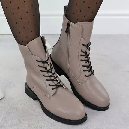 Women's leather ankle boots, beige, Filippo DBT7222