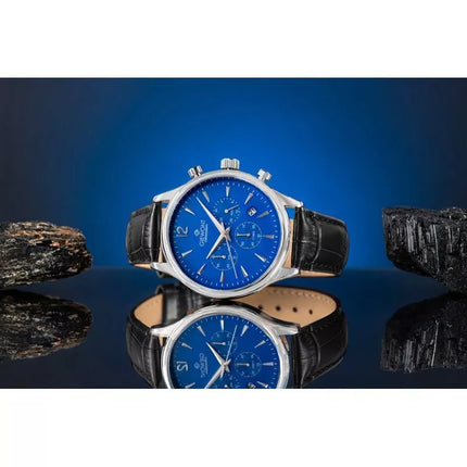 Vyriškas laikrodis Giewont Chronograph Safyro Juodas ir Mėlynas GW6310-A3