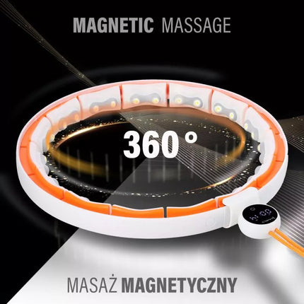 HHM21 HULA HOP WHITE/ORANGE WITH MAGNETS, TPE PROTECTION AND WEIGHT + HMS COUNTER
