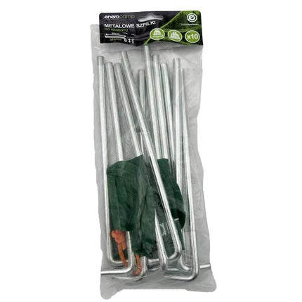 TENT PEGS PRO 8MM 20CM RINKINYS 10 VNT. METALINIAI