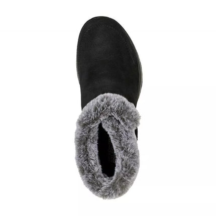 Skechers ON-THE-GO JOY FIRST GLANCE Women's Winter Boots in Suede Leather with Fur, Black (144041-BKGY)