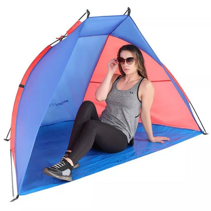 BEACH SHELTER SUN 200x120x120cm BLUE-RED ENERO CAMP