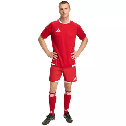 Vyriški adidas Tiro 26 varžybiniai šortai, raudoni ir balti, KA6179