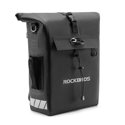Rockbros Dviračio krepšys su kuprinės funkcija, neperšlampamas, su tvirtinimu šalmui, 18l - Juodas