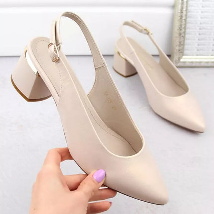 Elegantiški uždari sandalai Sergio Leone W SK439A smėlio spalvos perlų