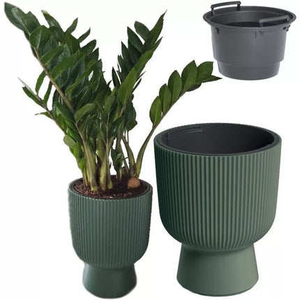 Gėlių vazonas ant kojelės, diametras 30 cm, žalias, MILLY PINA