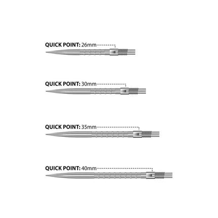 Harrows QUICK POINT aštrūs plieniniai strėlyčių antgaliai – HM GRIP sidabriniai