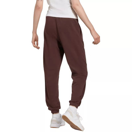 adidas Essentials mažu logotipu, prancūziško frotė audinio, su rankogaliais apačioje, moteriškos kelnės, rudos JX3864