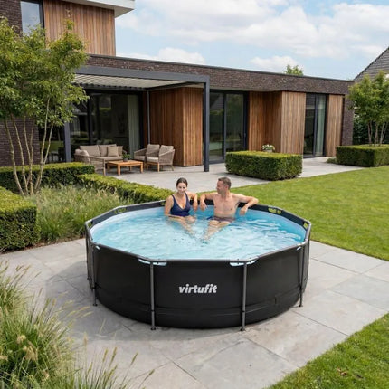 VIRTUFIT APVALUS BASEINAS 366 CM SU FILTRO SIURBLIU
