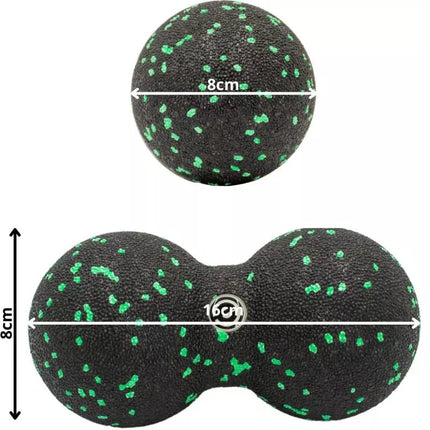 Dvigubas EPP masažinis kamuoliukas 8 cm ENERO FIT