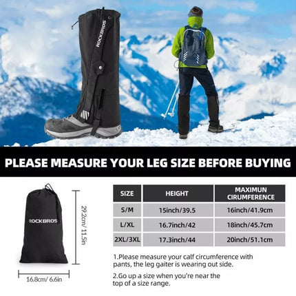 Rockbros waterproof gaiters TT014 black S/M