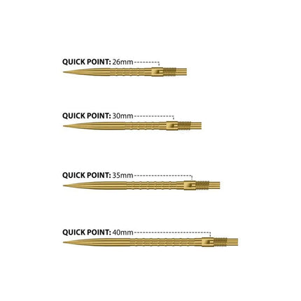 Harrows QUICK POINT aštrūs plieniniai smiginio antgaliai - HM GRIP auksiniai