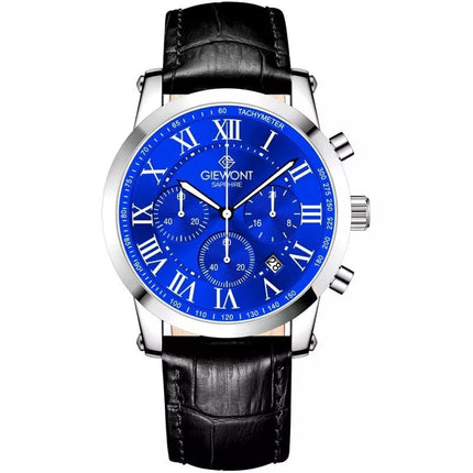 Giewont Chronograph Safyrinis Sidabrinis Mėlynas Vyriškas Laikrodis GW6260-A4