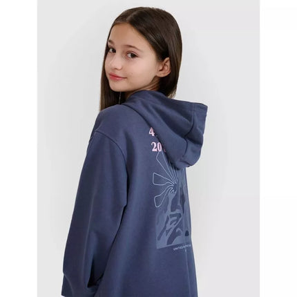 Girls' sweatshirt with a hood, 4F 4FJWSS25TSWSF1482-22S