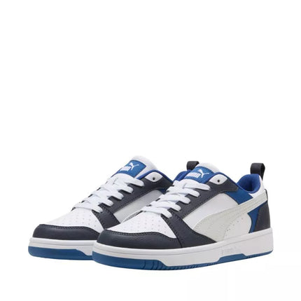 Puma Rebound V6 Lo Mid vaikiški batai balti ir mėlyni 393833 28