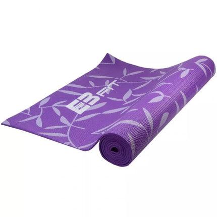 Neslystantis jogos kilimėlis 173x61x5mm su gėlėmis ir violetiniu krepšiu EB FIT 1029405