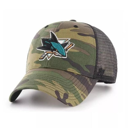 47 Brand NHL San Jose Sharks Traukerinė kepurė su kariniu raštu - H-CBRAN22GWP-CM