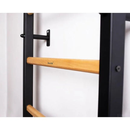 WOODEN AND METAL GYMNASTIC WALL BAR WITH BENCHK 221B