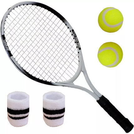 4-IN-1 TENNIS SET: RACKET, 2 BALLS, ENERO WRISTBAND SET