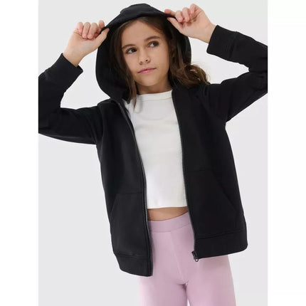 Girls' sweatshirt with a zipper and hood 4F 4FJWSS25TSWSF1706-20S