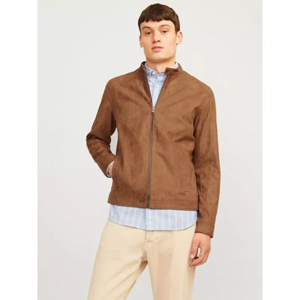 Jack&Jones JJEDYLAN CLEAN JACKET NOOS 12261197 Konjako spalvos sintetinio zomšo striukė