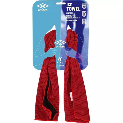 Vėsinamasis sportinis rankšluostis 90x30cm Umbro Raudonas