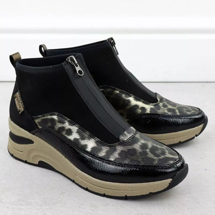 Women's black wedge ankle boots Rieker N9362-00