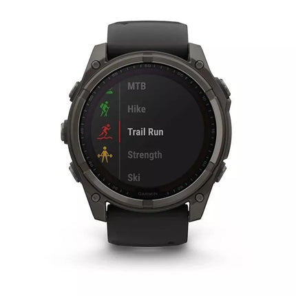Garmin Fenix 8 Saulės safyrinis titano laikrodis Anglies pilka DLC juodas