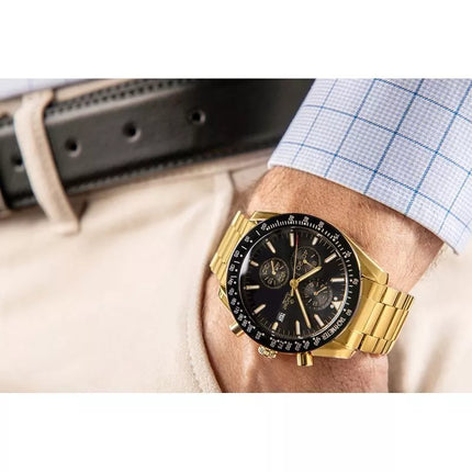 Vyriškas laikrodis Giewont Chronograph Safyro stiklas Auksas Juodas GW8720-B4