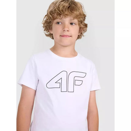 Berniuko marškinėliai su spauda 4F Junior 4FJWMM00TTSHM2331-10S