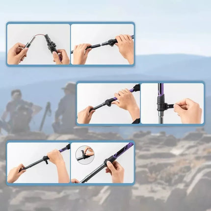 Qunature Nordic Walking Trekking Pole Aluminum 110 - 130 cm 1 pc. - Purple