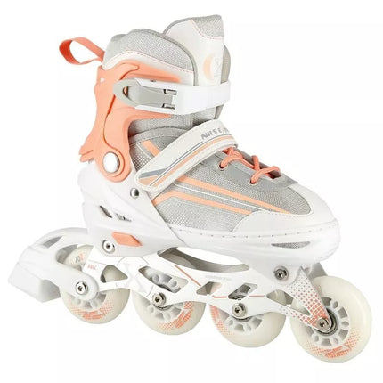 NILS Extreme NH18190 2in1 inline skates, white and pink, size S (29-33), with replaceable hockey blade