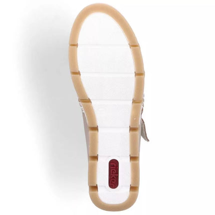 Rieker W RKR651 smėlio spalvos odiniai atviru raižiniu, su lipduku užsegami bateliai