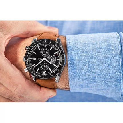 Men's Watch Giewont Chronograph Sapphire Brown Black GW8720-A1