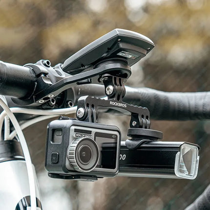 Rockbros FK-301 2-in-1 Handlebar Bike Mount for Computer/Navigator and Camera/Lighting - Black