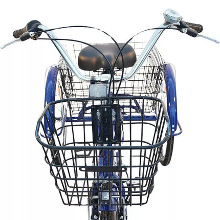 3 RATŲ DVIRATIS 24" TAMSIAI MĖLYNAS SHIMANO -7 PAVARŲ ŽEMAS RĖMAS 1060965