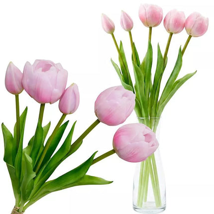 BOUQUET OF 5 PINK PEONY TULIPS 39 CM LIFE-LIKE SPRING DECORATION