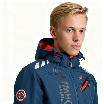 Geographical Norway ROYAUTE DB Tamsiai Mėlyna Raudona Vyriška Softshell striukė 068 (WY2001H/GN/Navy / Red)