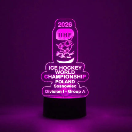 IIHF pasaulio ledo ritulio čempionato IA diviziono Sosnovece 2026 dekoratyvinis šviestuvas