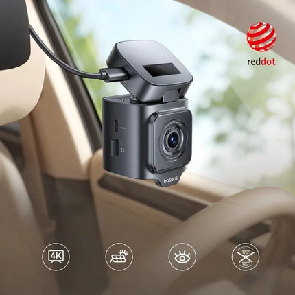 Baseus PrimeTrip VD1 Pro automobilinis vaizdo registratorius 4K+1080p su baterija - juodas