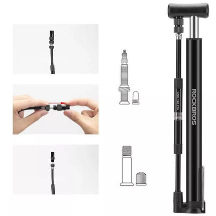 Rockbros 42322821001 grindinė dviračio pompa - juoda