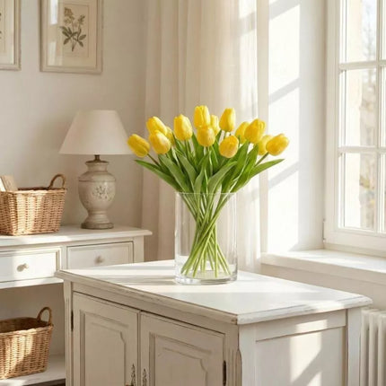 YELLOW TULIP 31CM LIFE-LIKE SPRING DECORATION