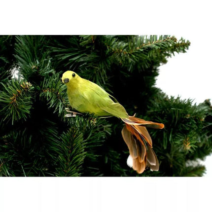 DECORATIVE BIRD ON A GREEN BAUBLE CLIP