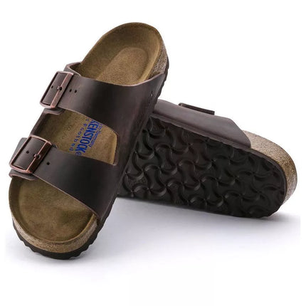 Birkenstock Arizona Soft Footbed Oiled Leather Habana Narrow moteriškos šlepetės (0452763)