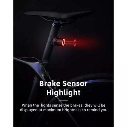 Rockbros Q3 Rear Bike Light with Smart Stop System - Black