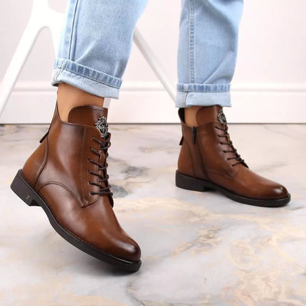 „Potocki W WOL171C“ raišteliai ir užtrauktukas, aulinukai, rudi