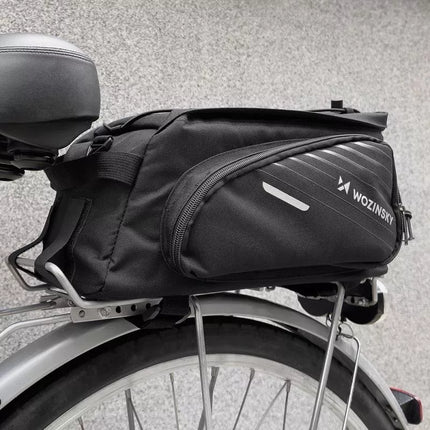 Wozinsky Bike Pannier Rack Bag with Shoulder Strap 9L (Rain Cover Included) Black (WBB22BK)